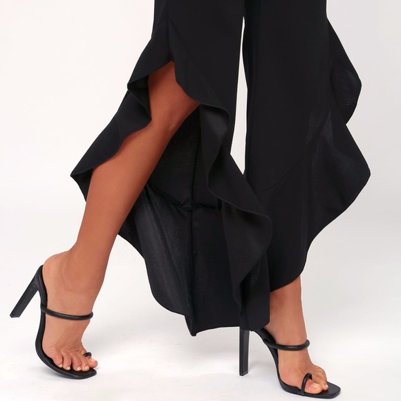 After Midnight Black Strapless Ruffle Leg Jumpsuit - Picture 5 of 5